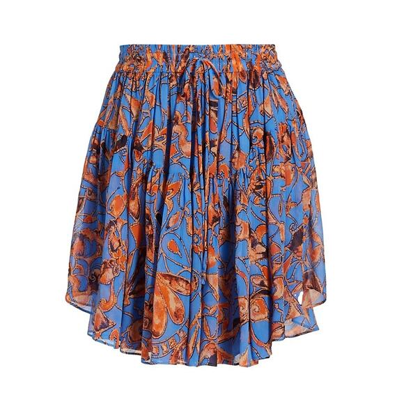 A.L.C. Vibrant Blue Sea Multi Lola Miniskirt Size 0